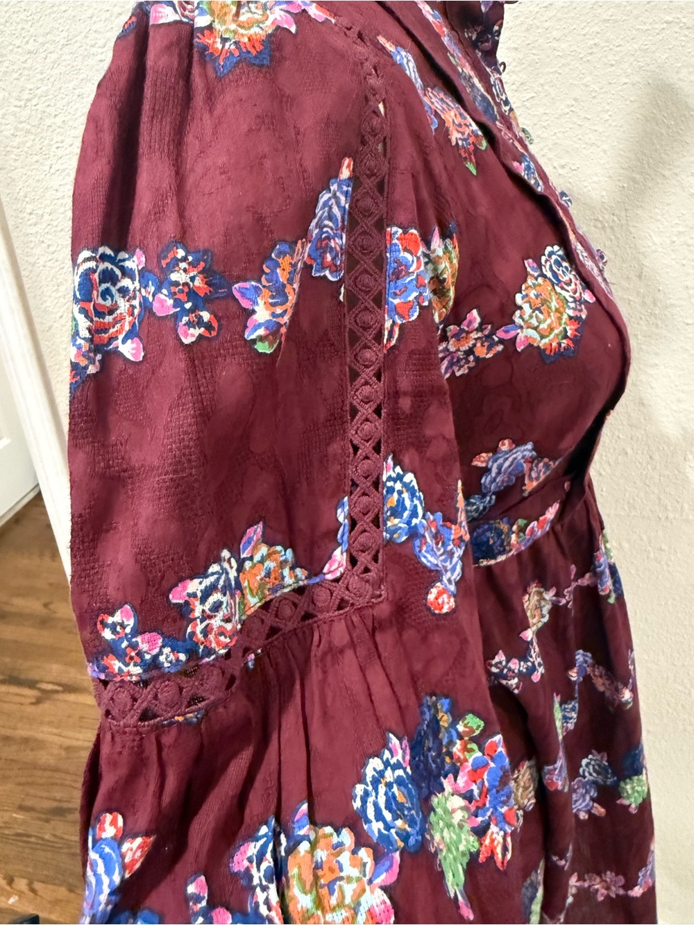 Anthropologie Plum Floral Long-Sleeve Dress - Picture 6 of 16